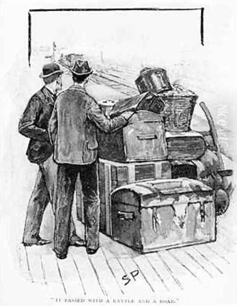 It Passed with a Rattle and a Roar, illustration for The Final Problem by Arthur Conan Doyle 1859-1930, published in Strand Magazine, December 1893 - view 1