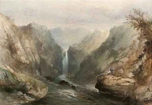 Angling below the waterfall
