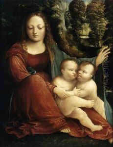 Madonna and Child with the Infant St John c. 1515 by Martino Piazza Da Lodi