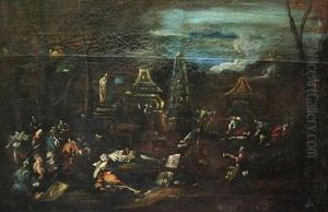 Paesaggio Notturno Con Figure