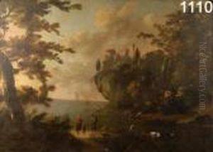 Veduta Costiera Con Personaggi E Armenti Veduta Costiera Con Personaggi E Armenti
