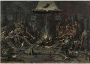 Frati Che Si Scaldano Intorno Al Fuoco by Alessandro Magnasco