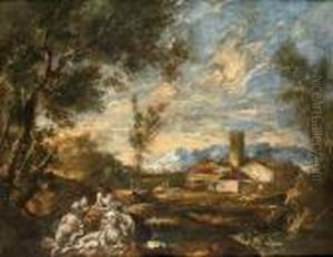 Monks In An Italianate Landscape thumbnail