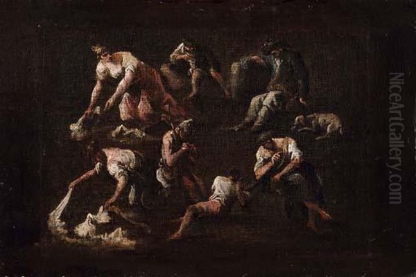 Capriccio Con Lavandaie, Fanciullo, Viandante A Riposo E Altre Figure - view 1