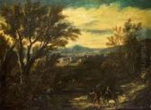 Oberitalienische Landschaft by Alessandro Magnasco
