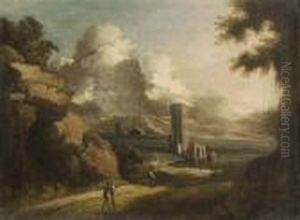 "romantische Landschaft" Mit Figurenstaffage by Alessandro Magnasco