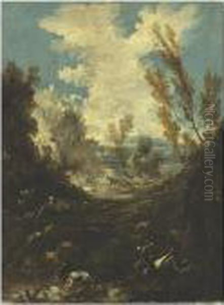 A Rocky River Landscape With Figures - view 1