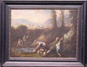 Washerwomen In A Landscape by Alessandro Magnasco