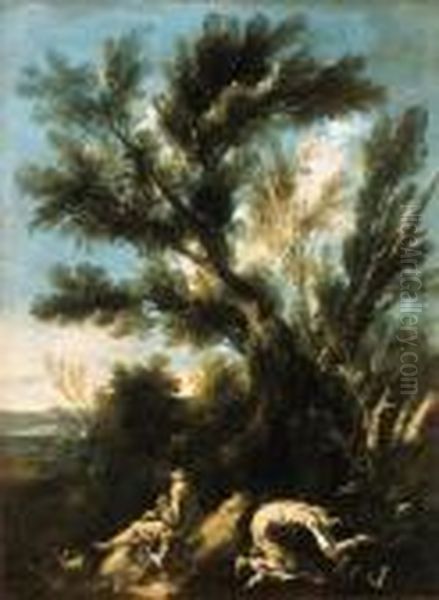 Camaldolese Hermit Monks In A Wooded Landscape - view 1