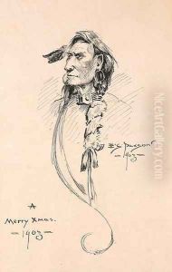 Portrait of an Indian 2 by Edgar Samuel Paxson