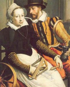 Man and Woman by a Spinning Wheel 1570 by Pieter Pietersz