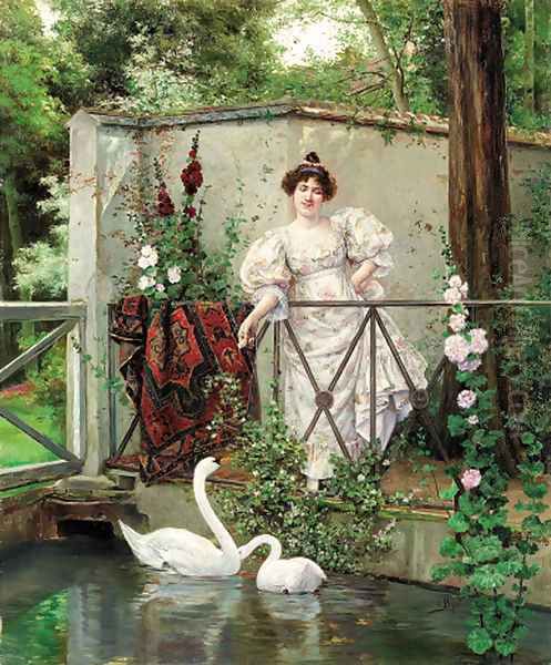 Feeding the swans - view 1
