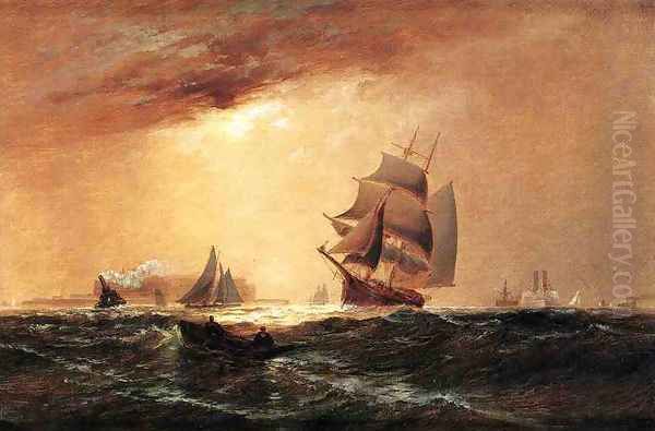 Ships in New York Harbor - view 1