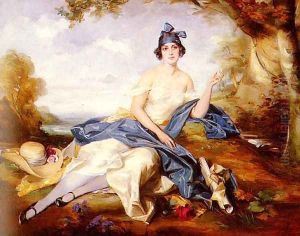 An Elegant Lady Seated In A Park by Adam Pirsch