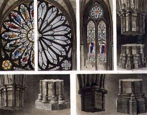 Fragments, Parts, Windows and Pillars, plate 14 from Westminster Abbey, engraved by Thomas Sutherland, pub. by Rudolph Ackermann 1764-1834 1811