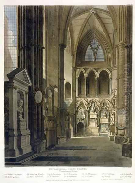 Entrance into Poets Corner, plate 26 from Westminster Abbey, engraved by J. Bluck fl.1791-1831 pub. by Rudolph Ackermann 1764-1834 1811 - view 1