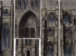 Fragments, Windows and Doors, plate 13 from Westminster Abbey, engraved by Thomas Sutherland, pub. by Rudolph Ackermann 1764-1834 1811 by Augustus Charles Pugin
