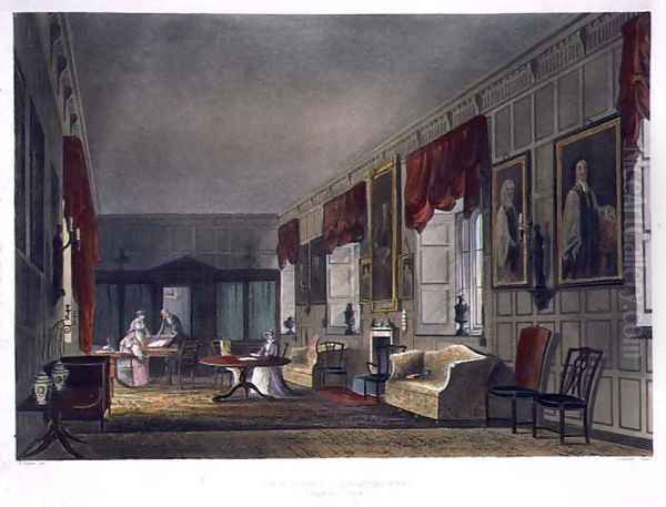 Dr. Fishers Apartments at Charter House, from History of Charter House School, part of History of the Colleges, engraved by Joseph Constantine Stadler fl.1780-1812 pub. by R. Ackermann, 1816 - view 1