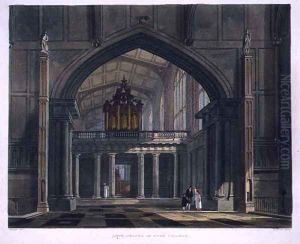 Ante-Chapel of Eton College, from History of Eton College, part of History of the Colleges, engraved by Daniel Havell 1785-1826 pub. by R. Ackermann, 1816 by Augustus Charles Pugin