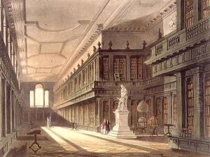 Interior of the Library of All Souls College, illustration from the History of Oxford, engraved by J. Bluck fl.1791-1831 pub. by R. Ackermann, 1814 by Augustus Charles Pugin