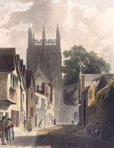 Magpie Lane, Oxford, illustration from the History of Oxford engraved by J. Bluck fl.1791-1831 pub. by R. Ackermann, 1813