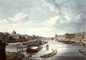 The Louvre, from Views on the Seine, engraved by Thomas Sutherland b.1785 published by R. Ackermann 1764-1834 1821 by Augustus Charles Pugin