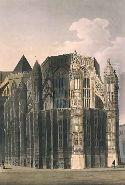 The Chapel of Henry VII showing Two Renovated Pinnacles, plate 4 from Westminster Abbey, engraved by J. Bluck fl.1791-1831 pub. by Rudolph Ackermann 1764-1834 1811 - view 1