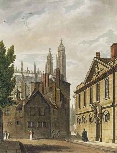 Front of Trinity Hall, Cambridge, from The History of Cambridge, engraved by Joseph Constantine Stadler fl.1780-1812, pub. by R. Ackermann, 1815 by Augustus Charles Pugin