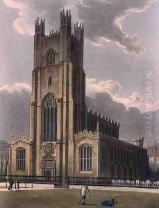 St. Marys Church, Cambridge, from The History of Cambridge, engraved by Daniel Havell 1785-1826, pub. by R. Ackermann, 1815