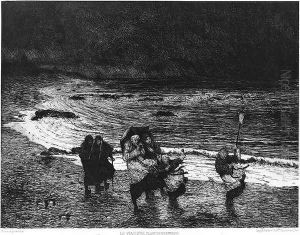 Viaticum on a Beach in Normandy, 1874 by Maurice Poirson