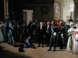 Tsar Alexander I 1777-1825 visiting the Paris Hotel de La Monnaie on 25th May 1814, 1844 2 by Edouard Pingret