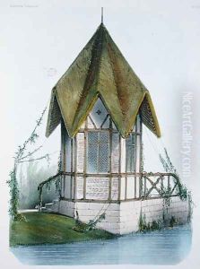 A Countryside Pavilion, from Habitations Champetres, engraved by Becquet Brothers, c.1855 by Victor Jean-Baptiste Petit