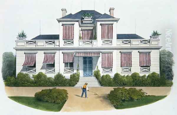 An Italian villa, illustration from Habitations Champetres published Paris, c.1895 - view 1