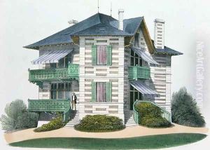 A House at Etretat, illustration from Habitations Champetres published Paris, c.1895 by Victor Jean-Baptiste Petit