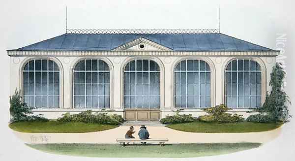 The Orangerie at Bellombre Bourgogne illustration from Habitations Champetres published Paris, c.1895 - view 1