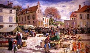Market Place at Pontoise by Ludovic Piette