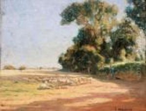Berger Et Son Troupeau by Fernand Maillaud