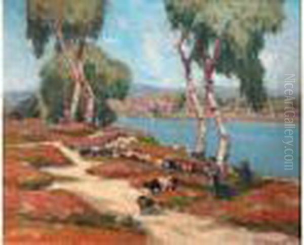 "bergere Et Troupeau Aupres De L'etang De Rouffant" - view 1