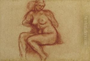Femme Nue Assise With The Atelier Stamp by Aristide Maillol