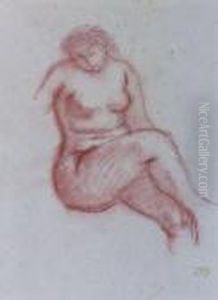 etude De Femme Nue Assise by Aristide Maillol