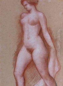 etude De Femme Nue Debout Tournee Vers La Gauche