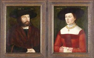Portrait Dyptych of Hans and Barbara Straub, 1525 by Hans Plattner