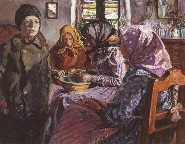 Women Husking Pea 1906 - view 1