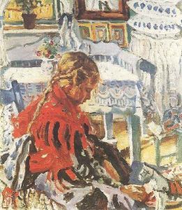 Girl Sitting in a Room by Izsak Perlmutter