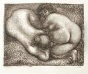 Deux Femmes Dans L'herbe by Aristide Maillol