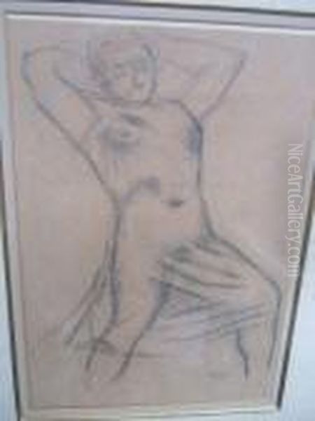 Femme Avec Les Bras Leves Avec De Voiles - view 1
