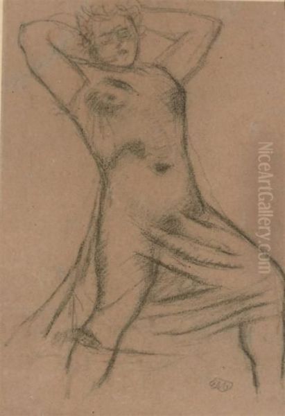 Femme Avec Les Bras Leves Avec Des Voiles - view 1