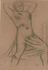 Femme Avec Les Bras Leves Avec Des Voiles by Aristide Maillol