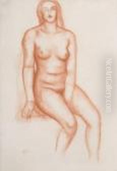 Nu Assis De Face - view 1