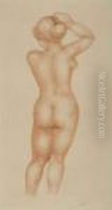 Femme Nue De Dos, Bras Droit Releve Au-dessus De La Tete by Aristide Maillol